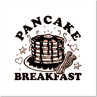 funny  Pancake Breakfast Posters and Art